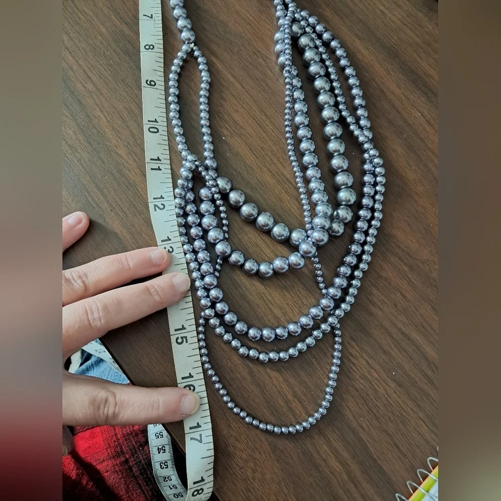 QVC Isaac Mizrahi Platinum gray pearl necklace